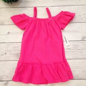 Pink Off The Shoulder Ruffle Hem Dress - Size 2T